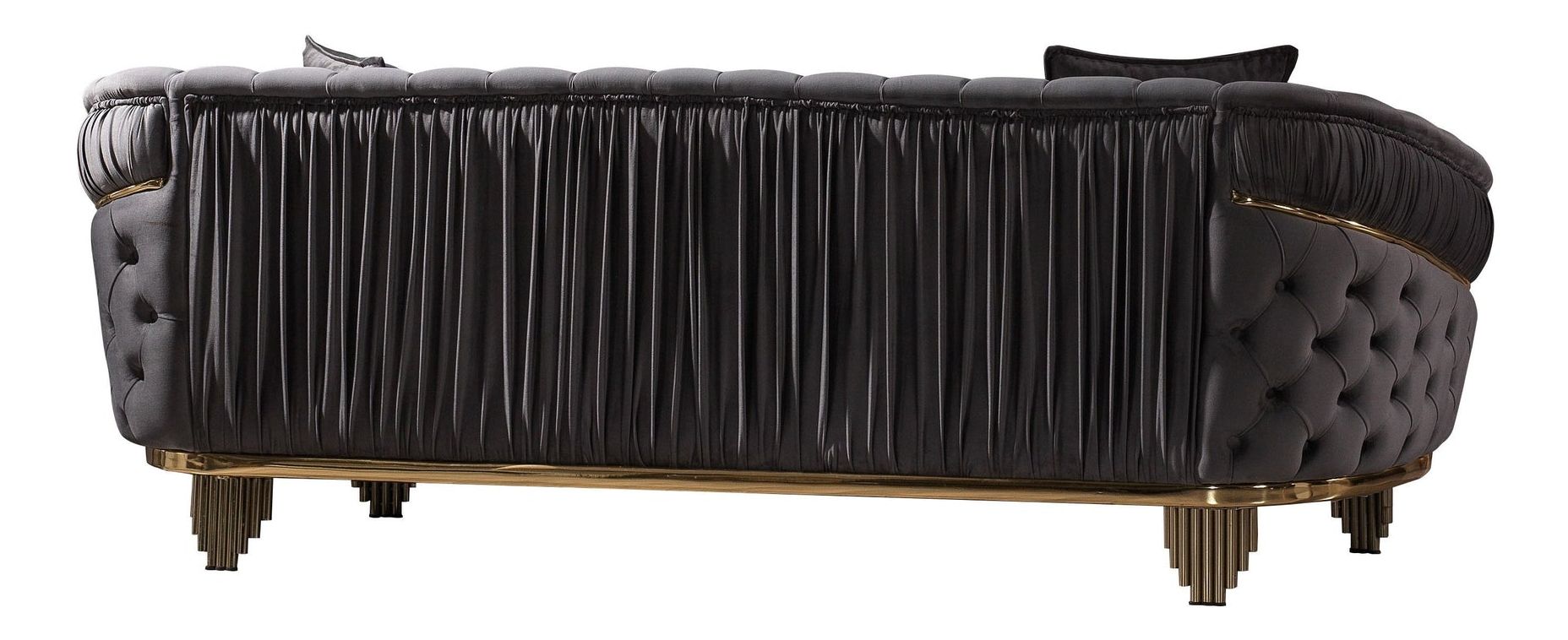 Galaxy Home Vanessa Tufted Velvet Loveseat Grey