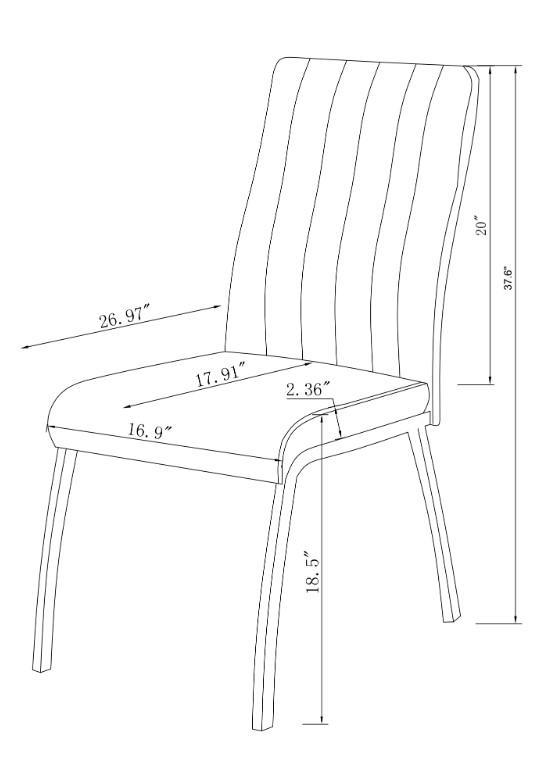Vanessa Channel Back PU Side Chair