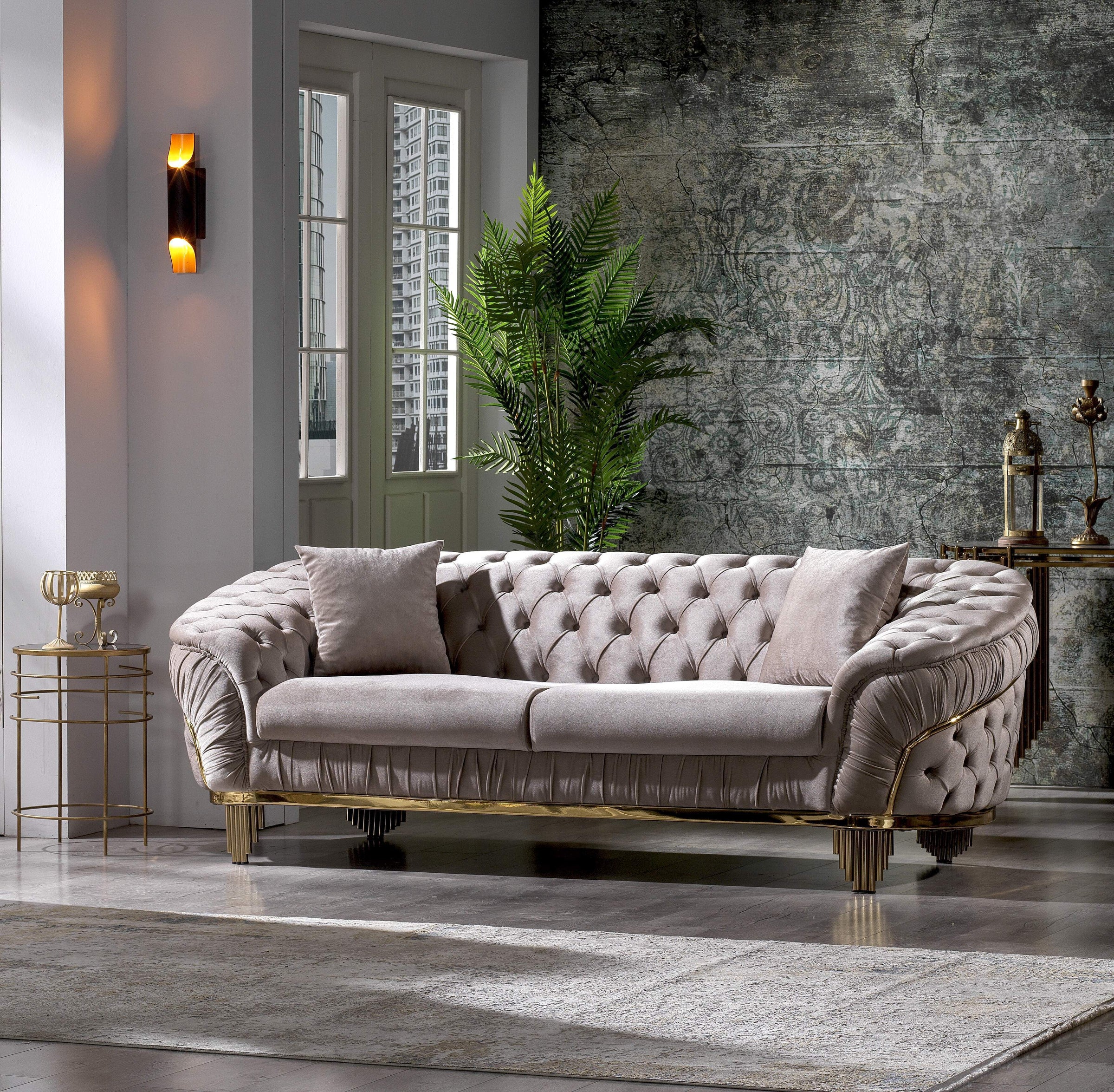 Galaxy Home Vanessa Taupe 2pc Living Room Set