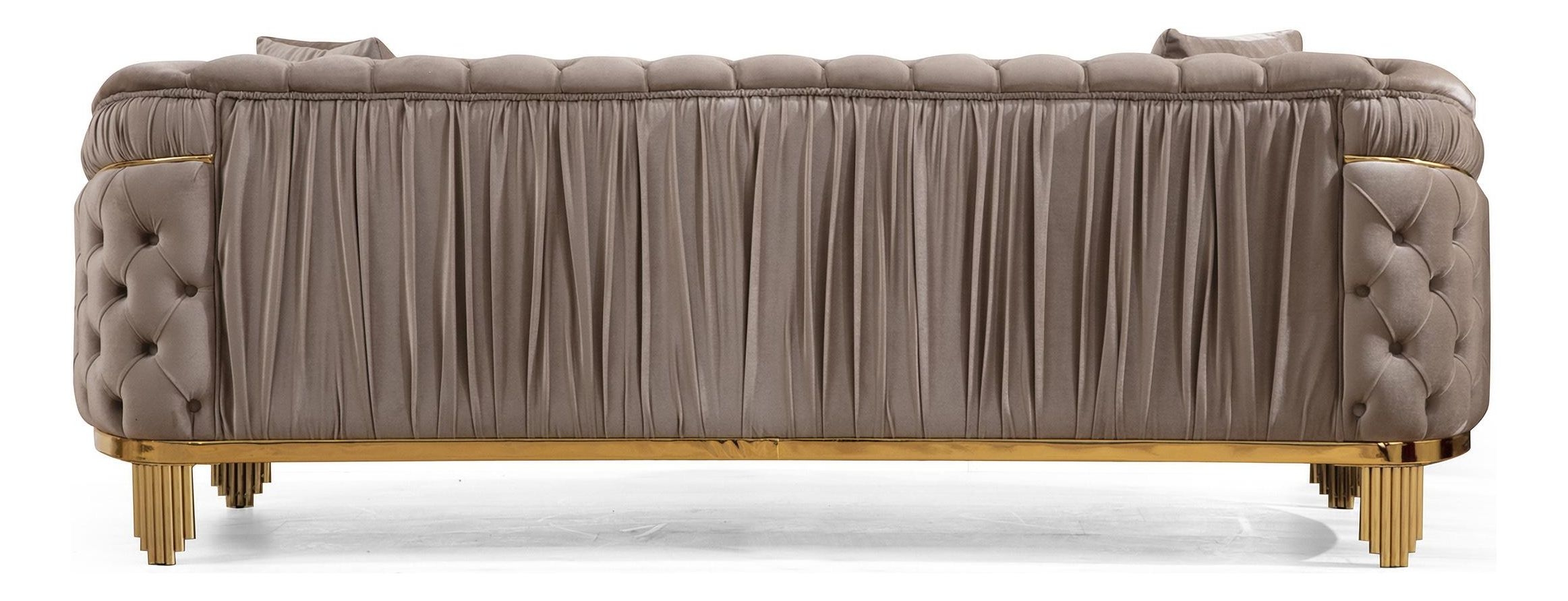 Galaxy Home Vanessa Tufted Velvet Loveseat Taupe
