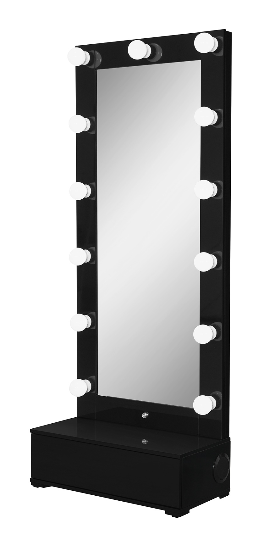 Ella Narrow Tall Vanity Mirror with Drawer and Speaker
