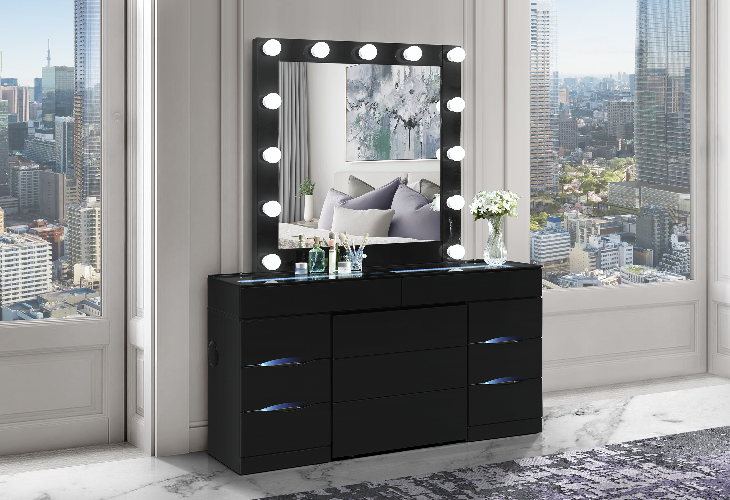 Ella Vanity Set with Storage Stool