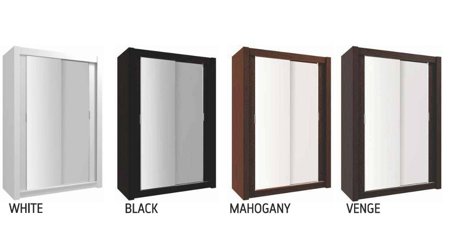 Chico 59-inch 2-Door Wood Wardrobe with Mirror