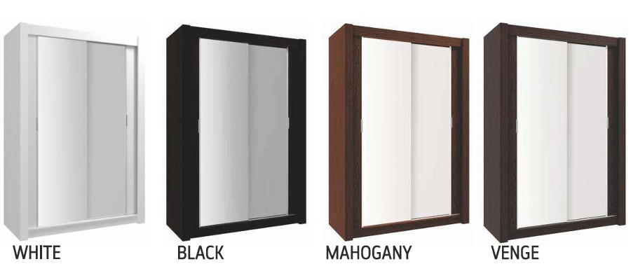 Chico 59-inch 2-Door Wood Wardrobe with Mirror