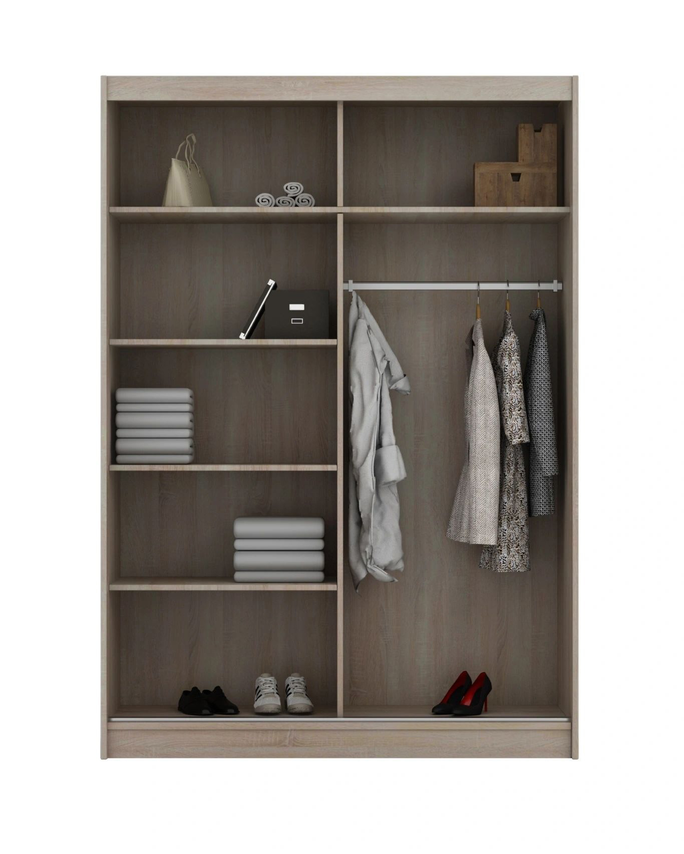 Chico 59-inch 2-Door Wood Wardrobe with Mirror