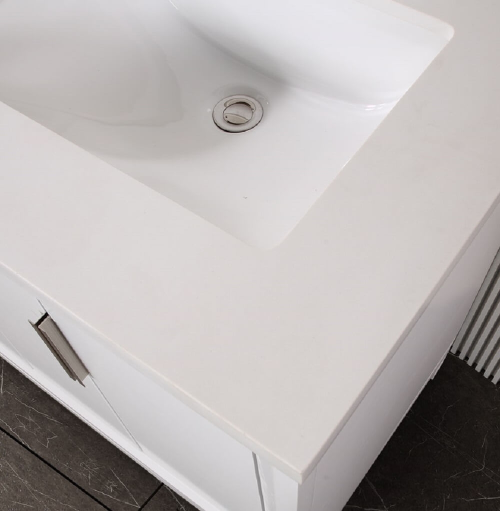 Valencia 42" Solid Wood Single Sink Free-standing Vanity with Quartz Countertop & Ceramic Sink