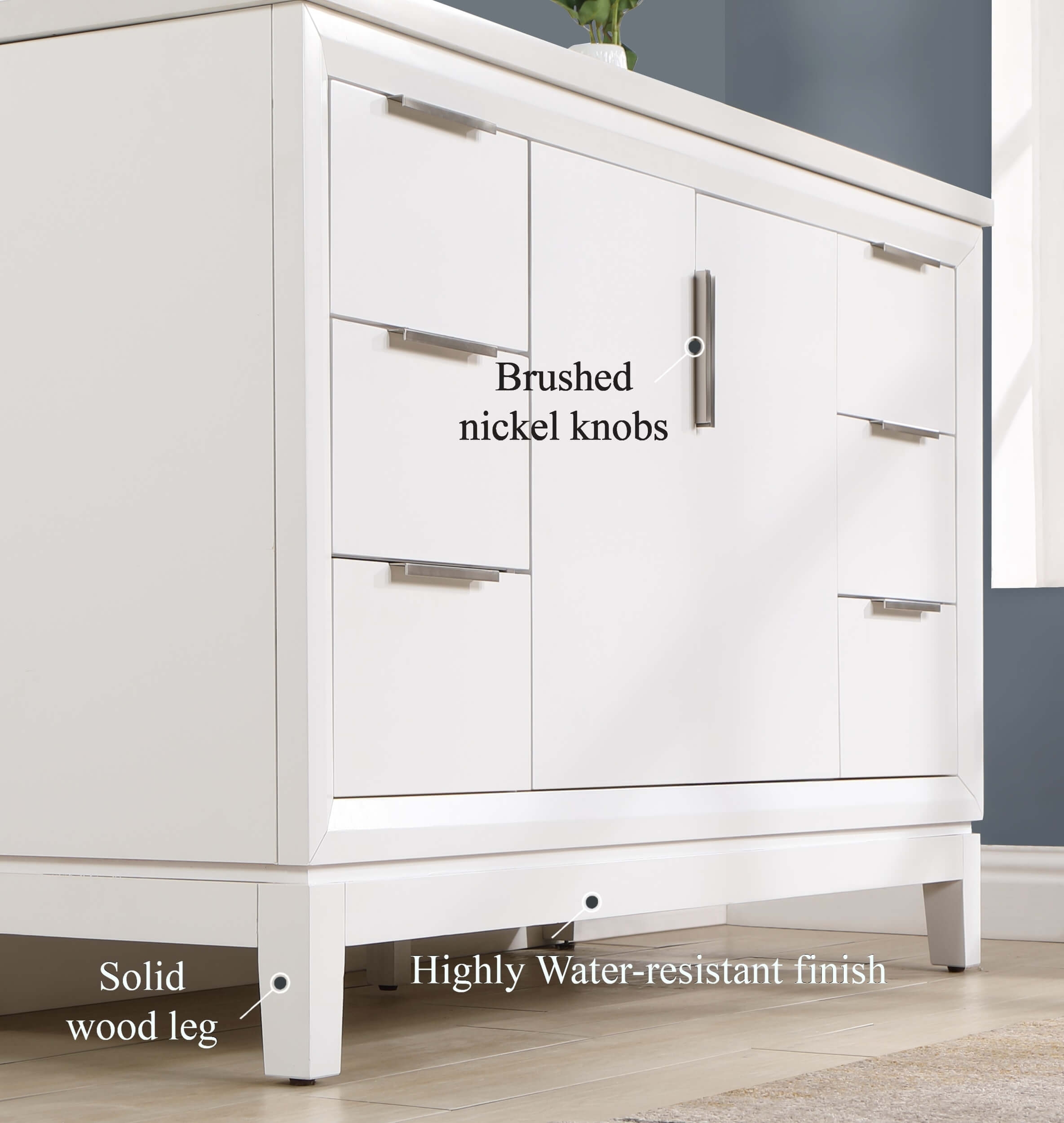 Valencia 55" Solid Wood Single Sink Free-standing Vanity with Quartz Countertop & Ceramic Sink