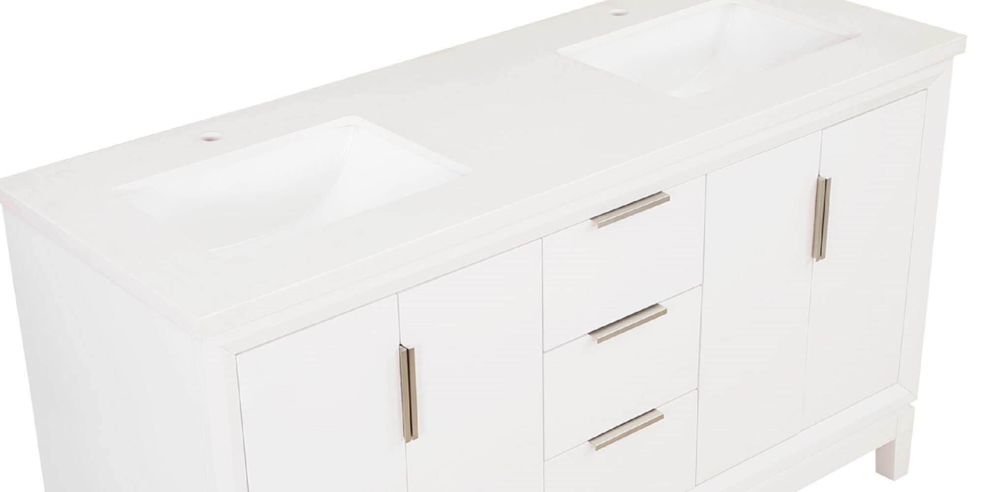Valencia 60" Solid Wood Double Sink Free-standing Vanity with Quartz Countertop & Ceramic Sink