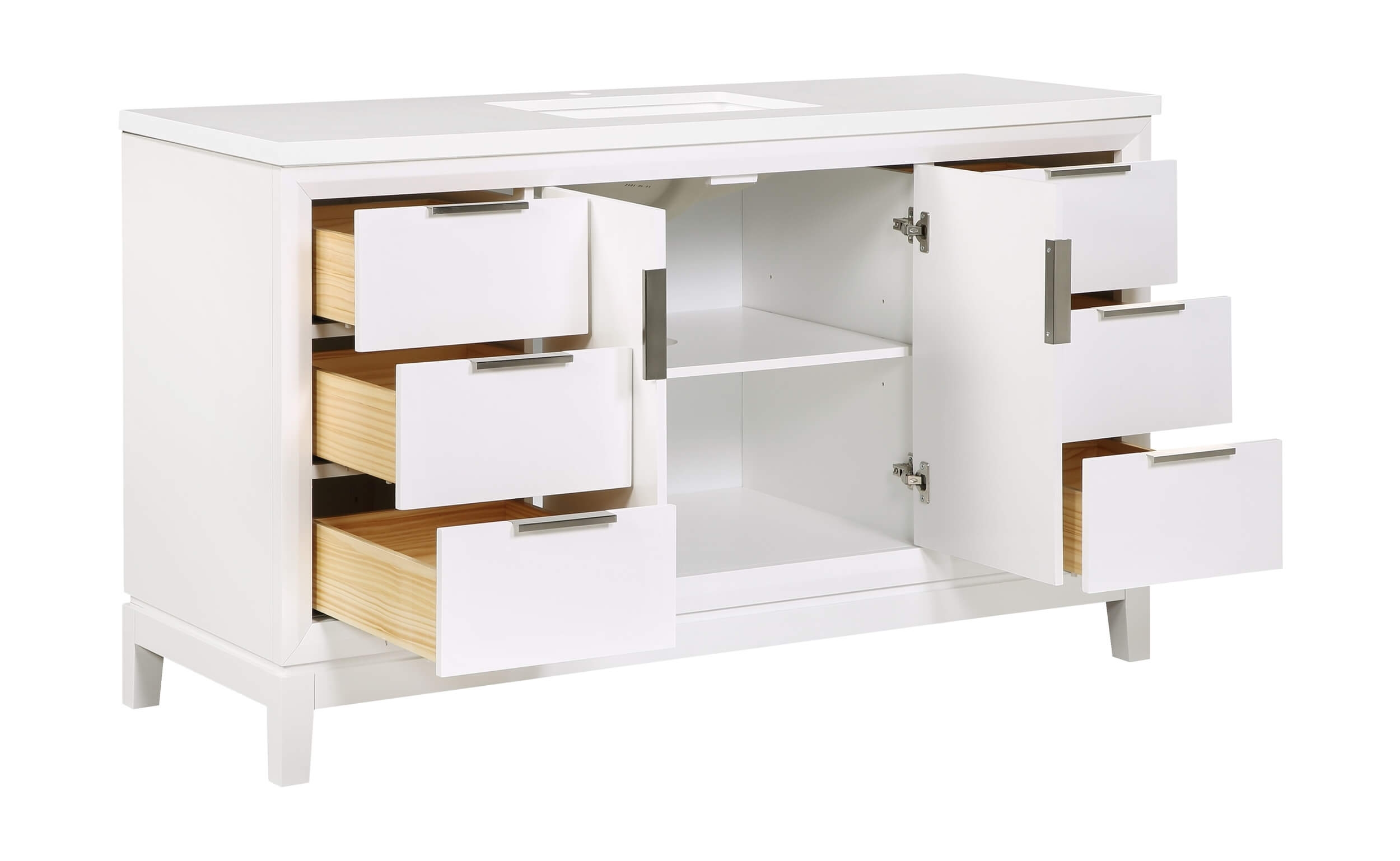 Valencia 60" Solid Wood Single Sink Free-standing Vanity with Quartz Countertop & Ceramic Sink
