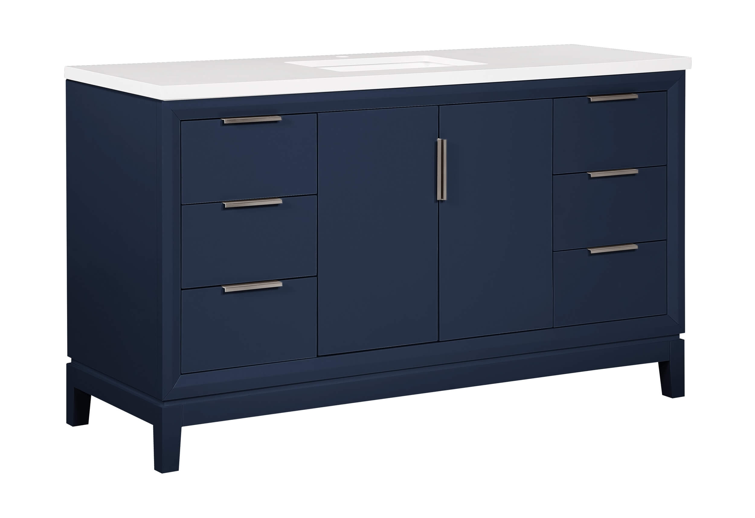 Valencia 60" Solid Wood Single Sink Free-standing Vanity with Quartz Countertop & Ceramic Sink