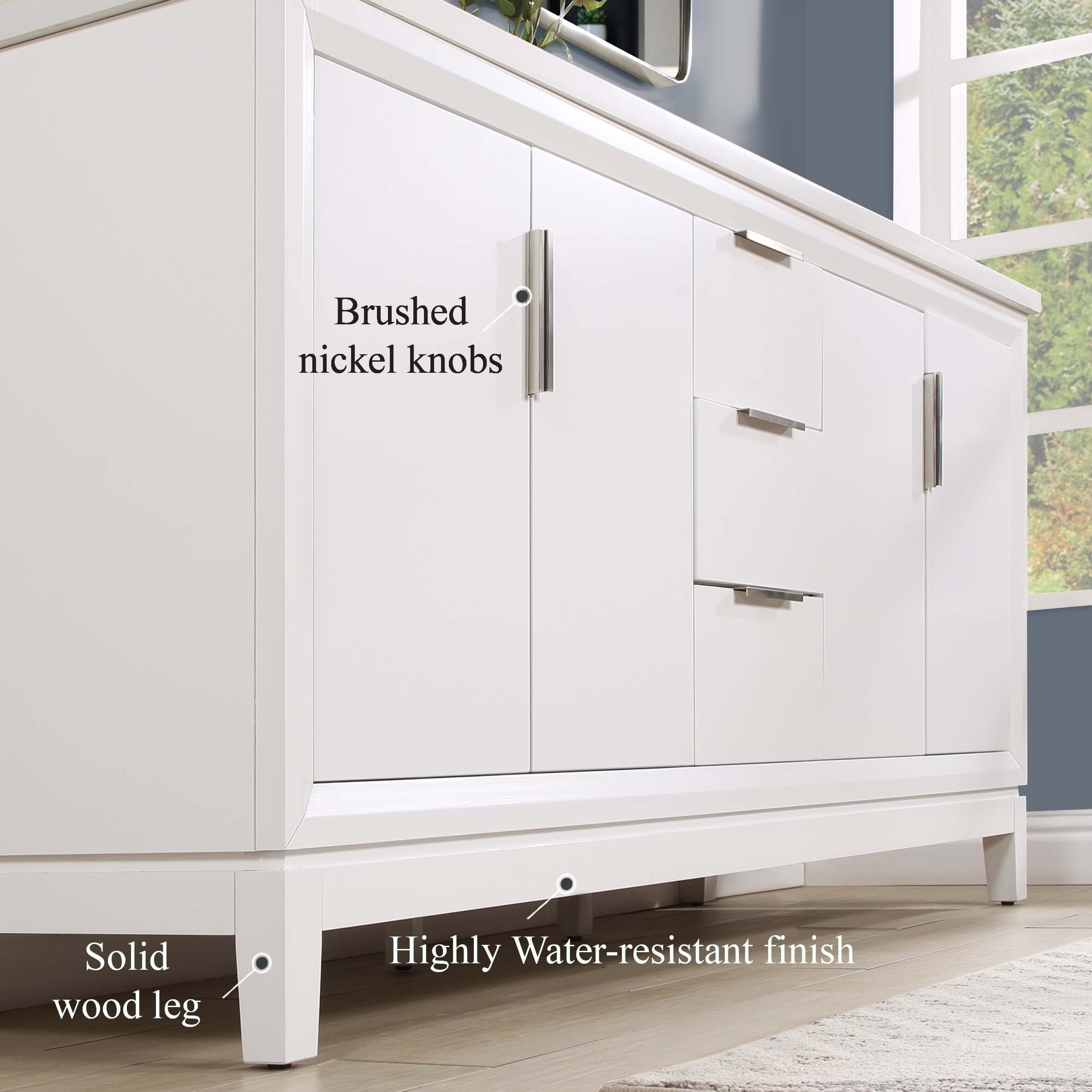 Valencia 72" Solid Wood Double Sink Free-standing Vanity with Quartz Countertop & Ceramic Sink