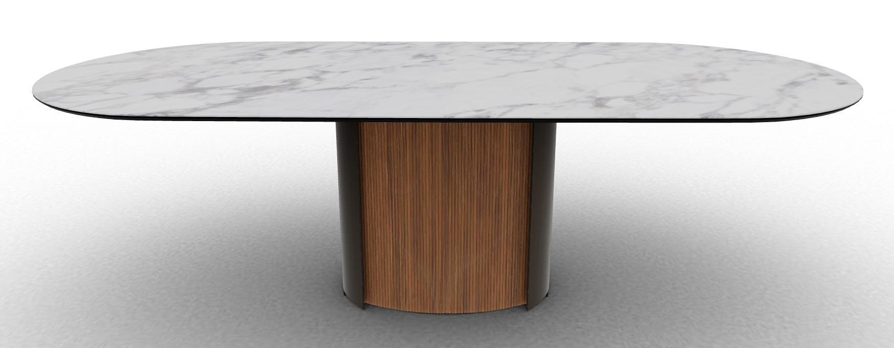 Yoroi W98.4-inch Ceramic/Metal/Wood Customizable Oval Dining Table