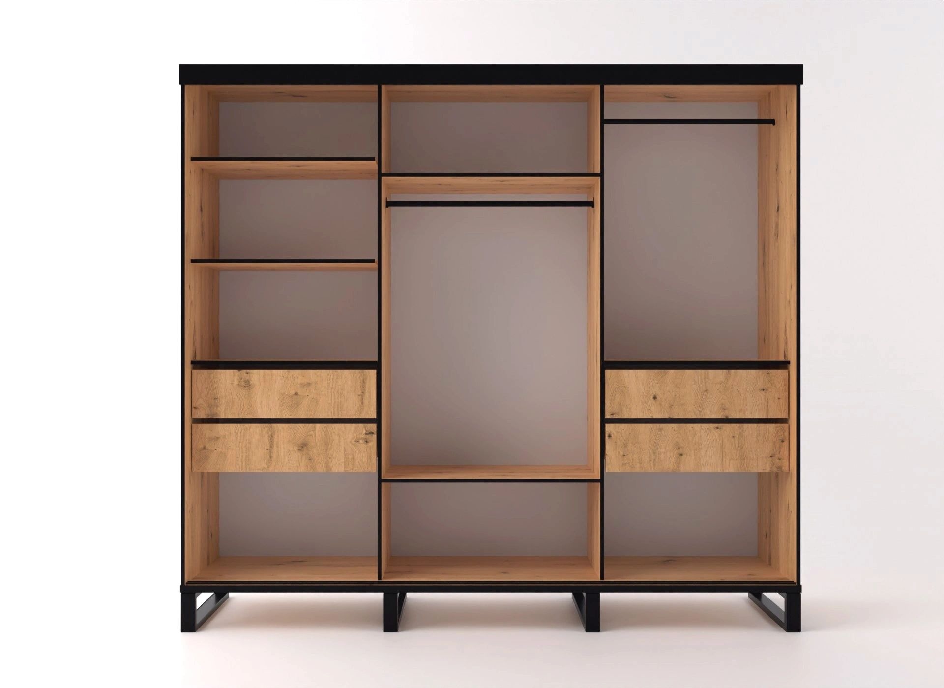 Loft 99-inch 2-Door Wood Wardrobe with Mirror