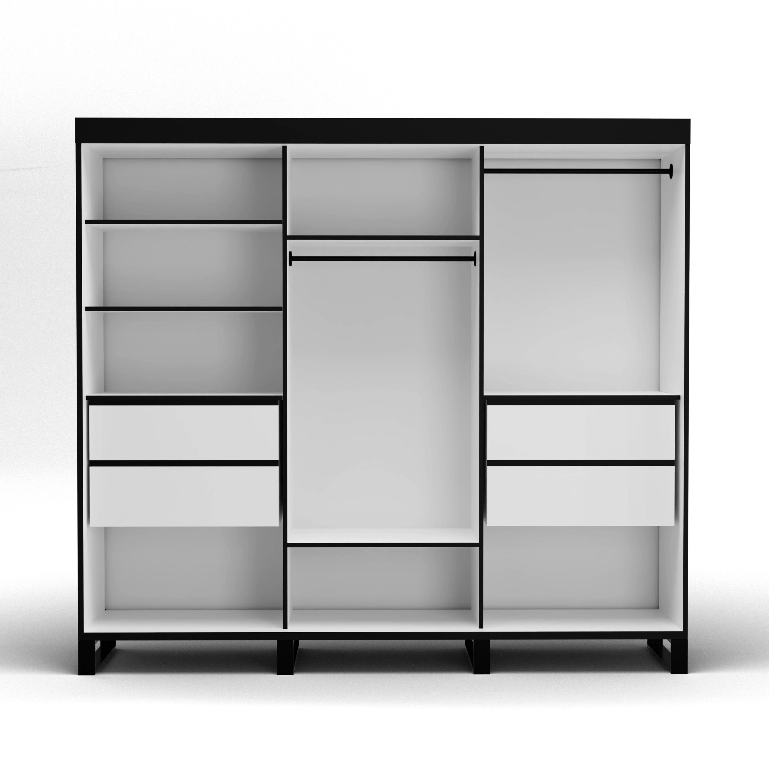 Loft 99-inch 2-Door Wood Wardrobe with Mirror