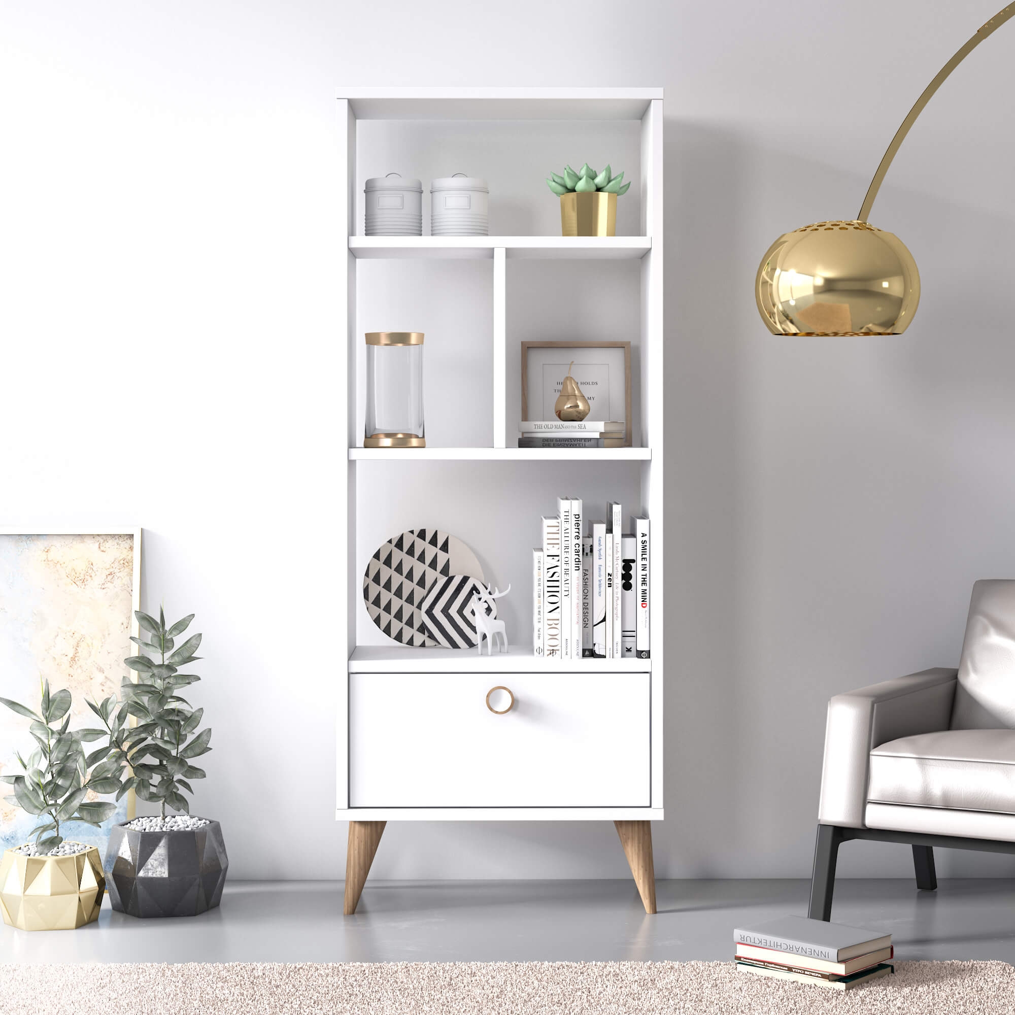 Vega Modern Contemporary Wall Unit Storage & Bookcase