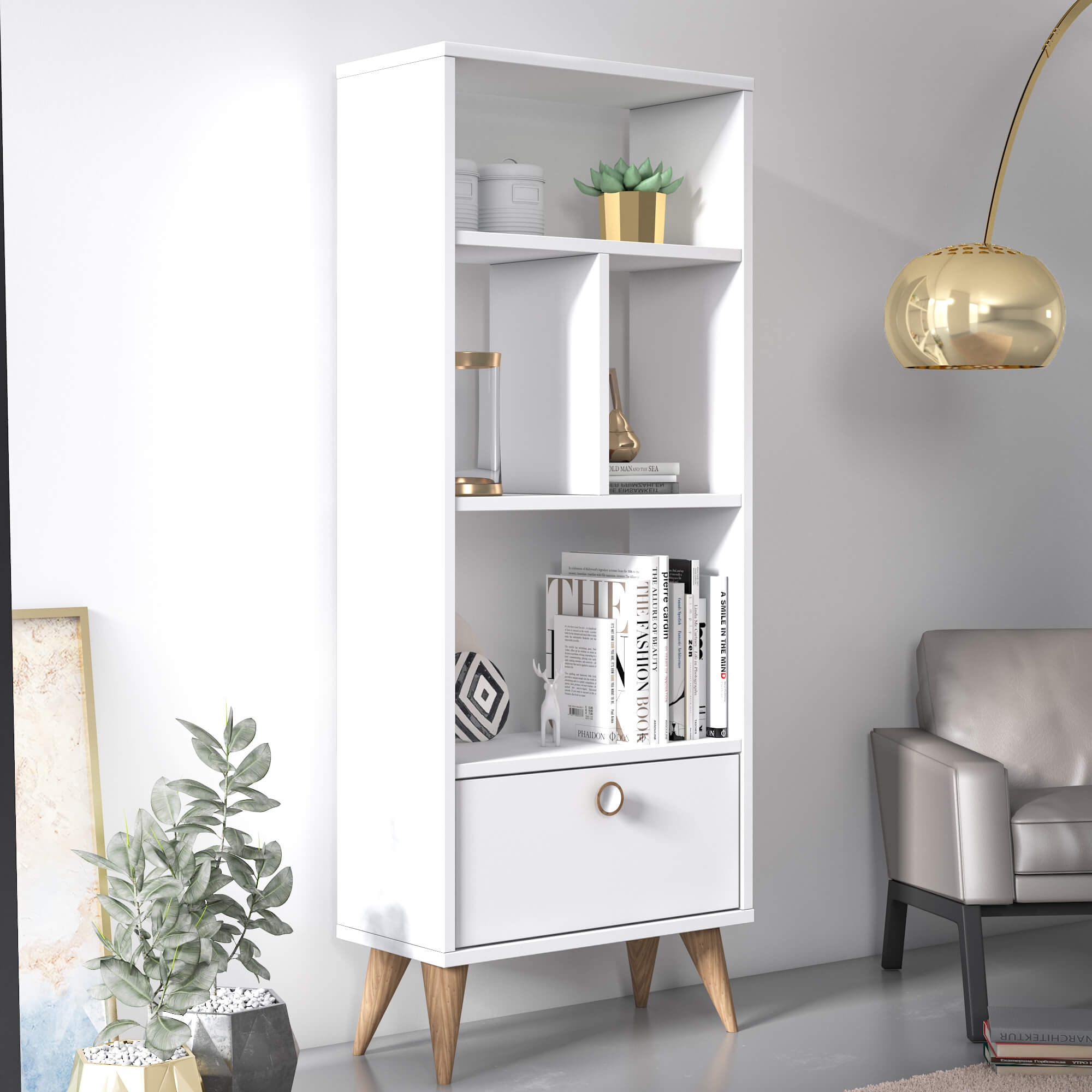 Vega Modern Contemporary Wall Unit Storage & Bookcase