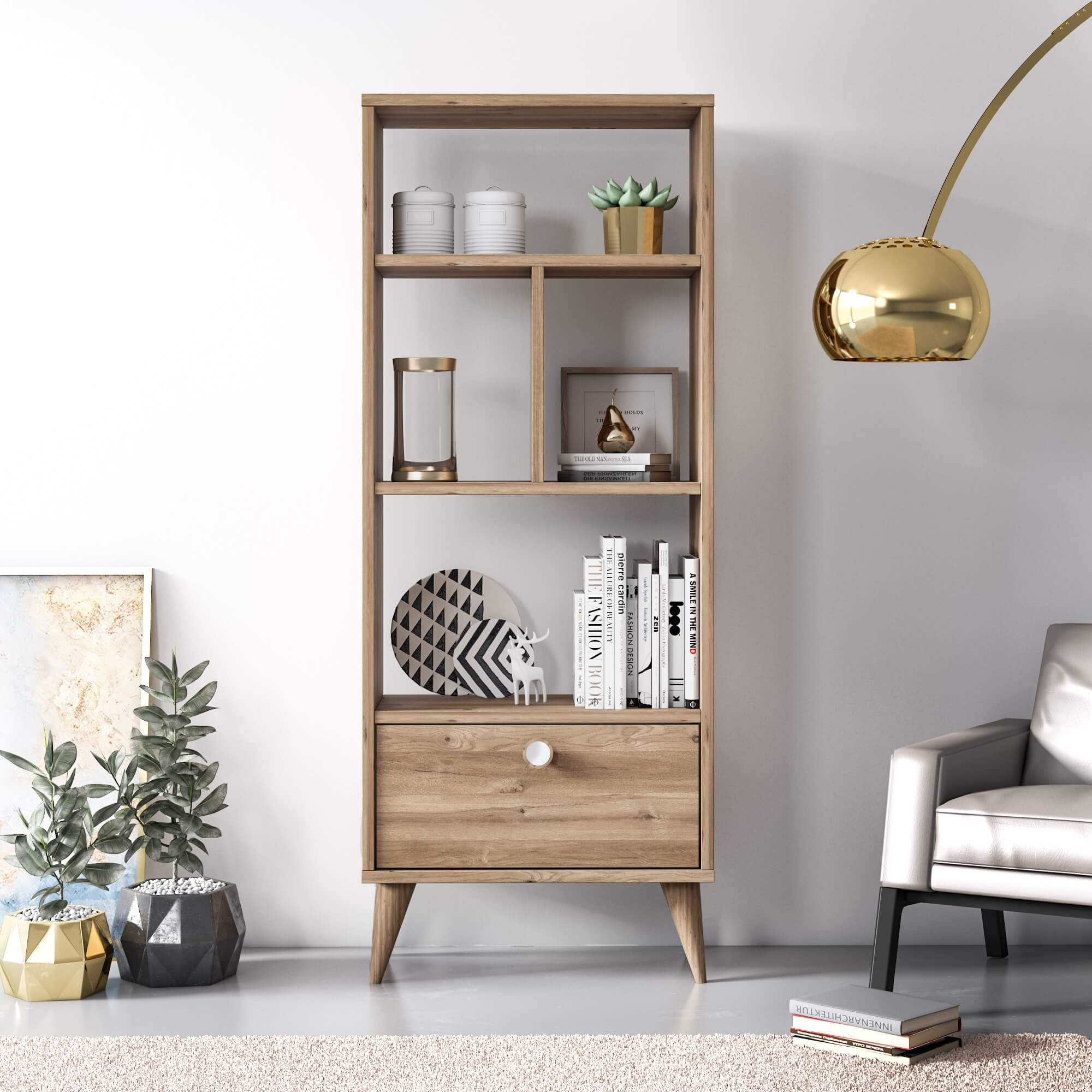 Vega Modern Contemporary Wall Unit Storage & Bookcase
