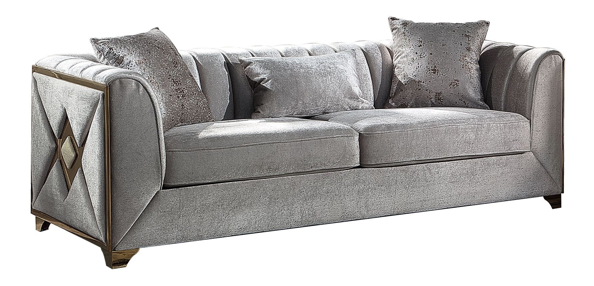 Galaxy Home Velencia Silver 2pc Living Room Set