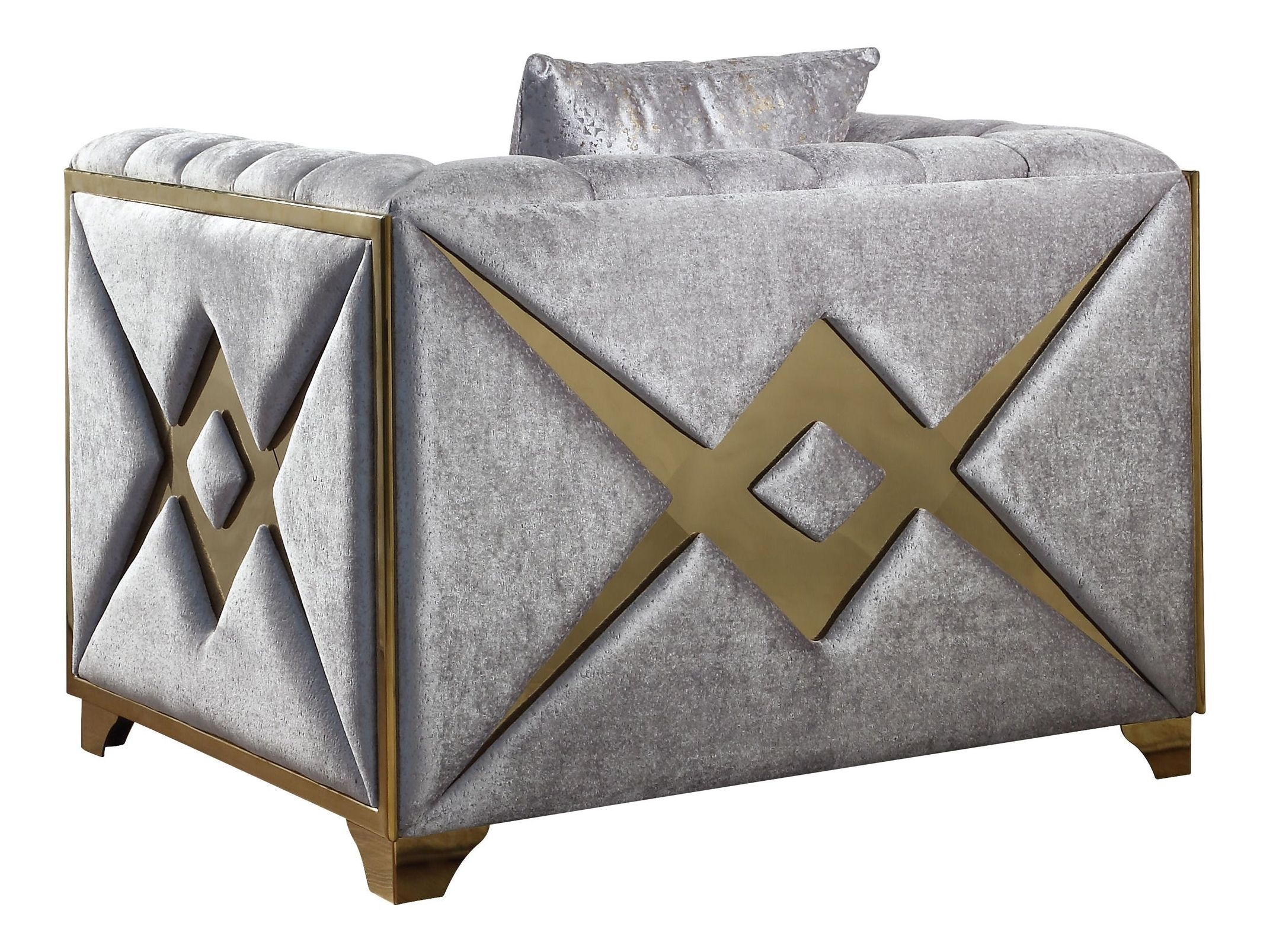 Velencia 3Pc Modern Living Room Set In Silver Silver Wood 