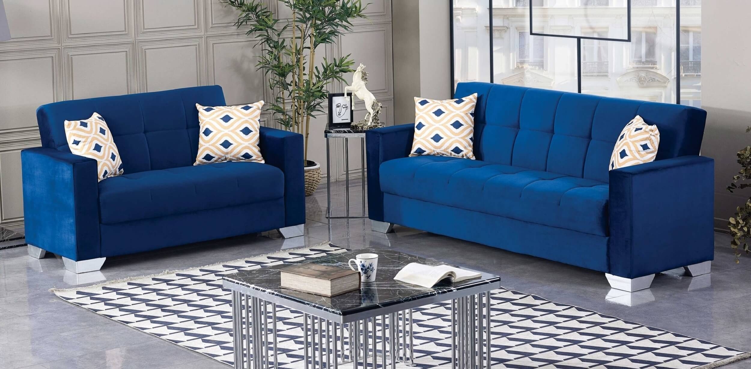 Vermont Fabric Storage Sleeper Loveseat