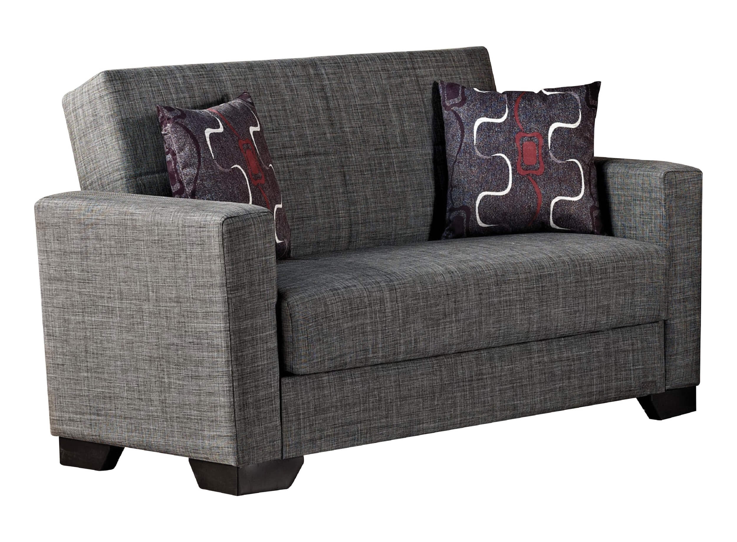 Vermont Fabric/PU Storage Sleeper Loveseat