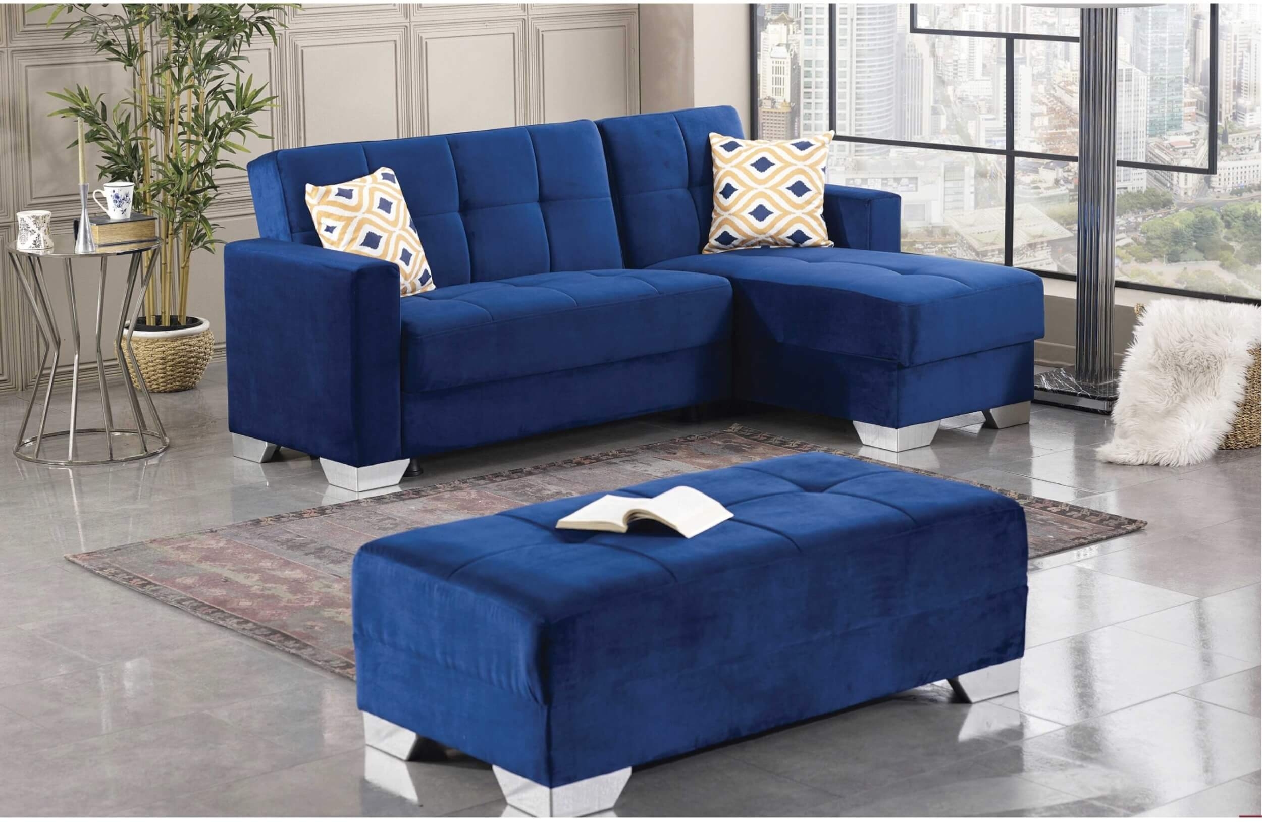 Vermont Fabric Sectional Sofa w/ Reversible Chaise