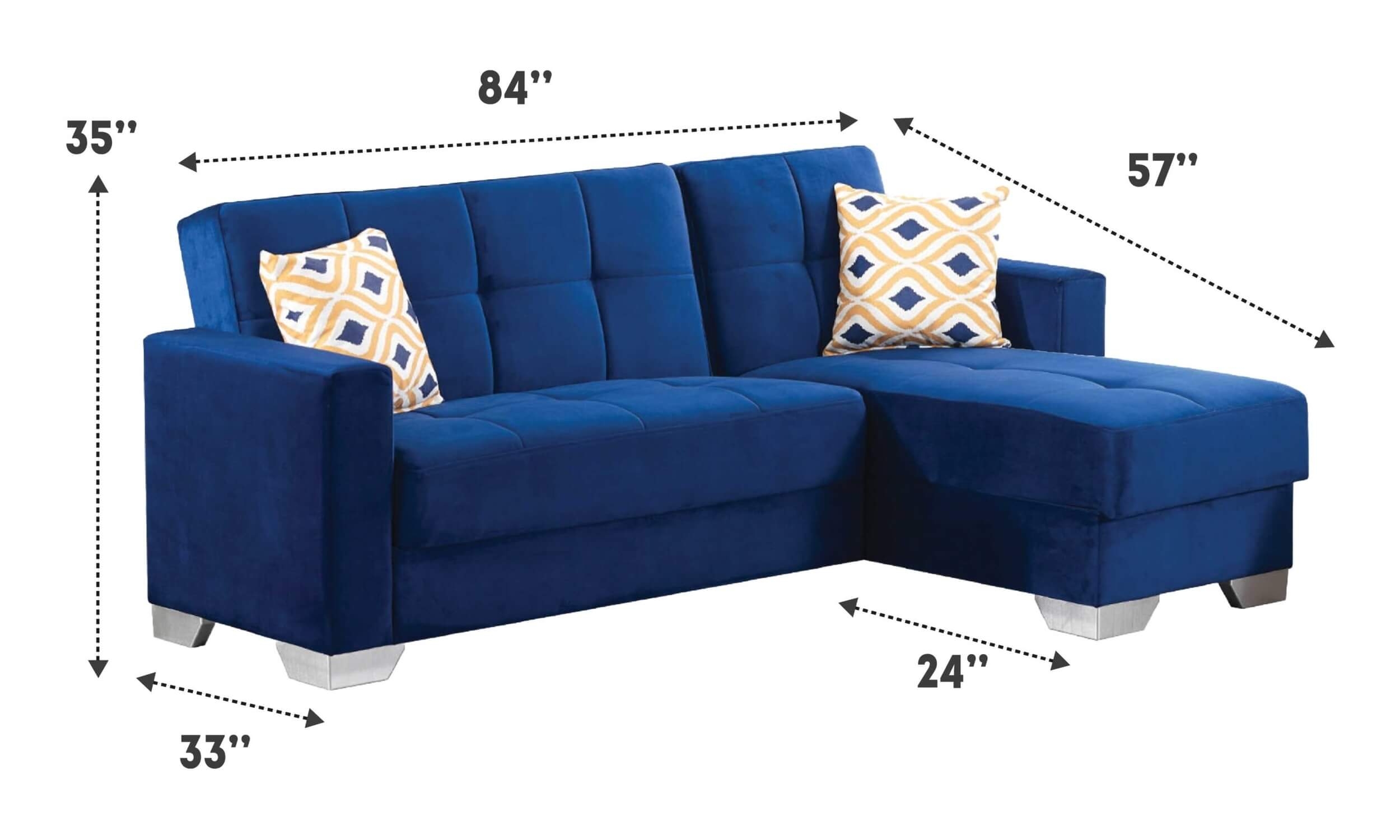 Vermont Fabric Sectional Sofa w/ Reversible Chaise