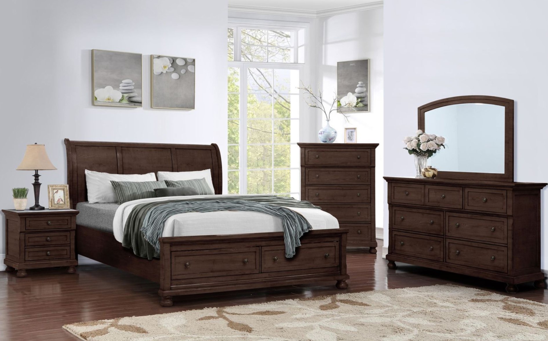 SM Verona Wood Panel Bed w/Storage