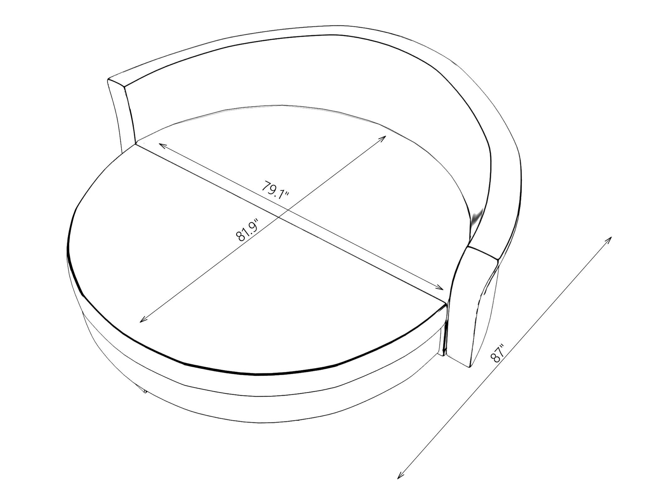 Verona Round Sofa Bed with Storage