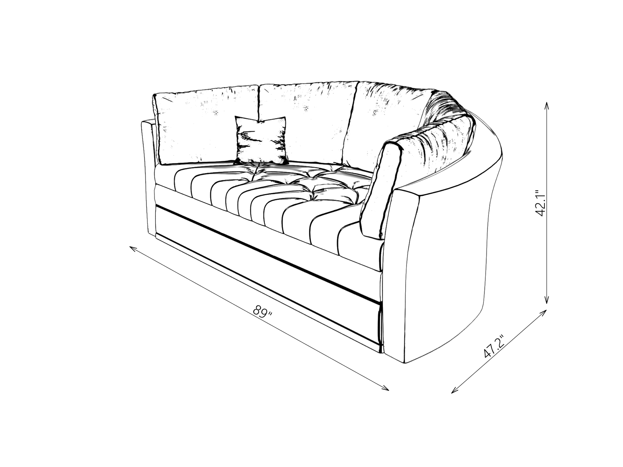 Verona Round Sofa Bed with Storage
