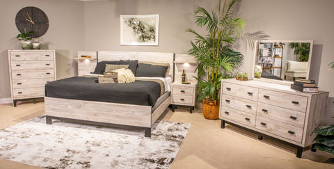 Vessalli MDF Panel Bedroom Set w/Extensions