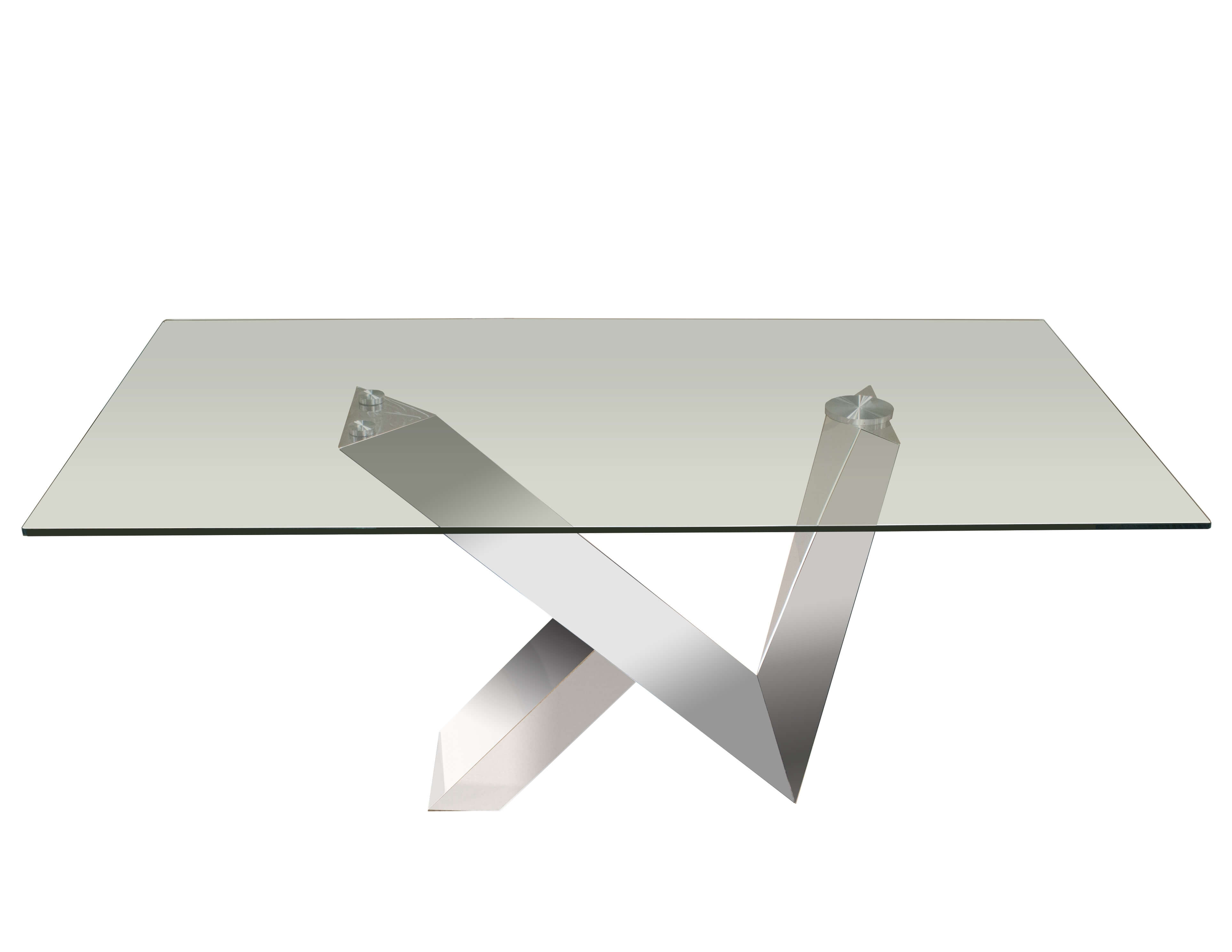 Vetro Glass/Stainless Steel Dining Table by Sharelle Furnishings