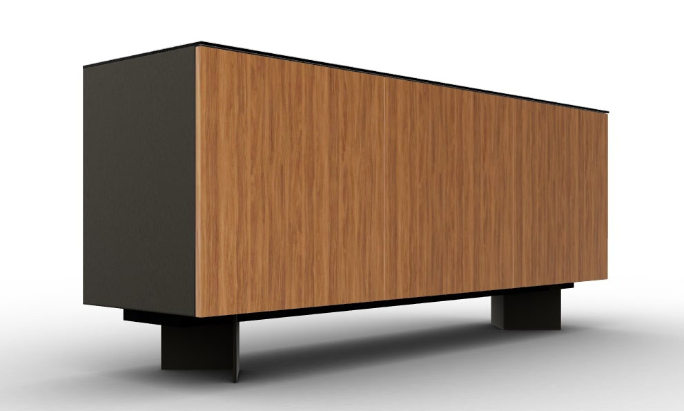 Universal Ceramic/Wood/Glass Customizable Sideboard w/3 Doors & Metal Base