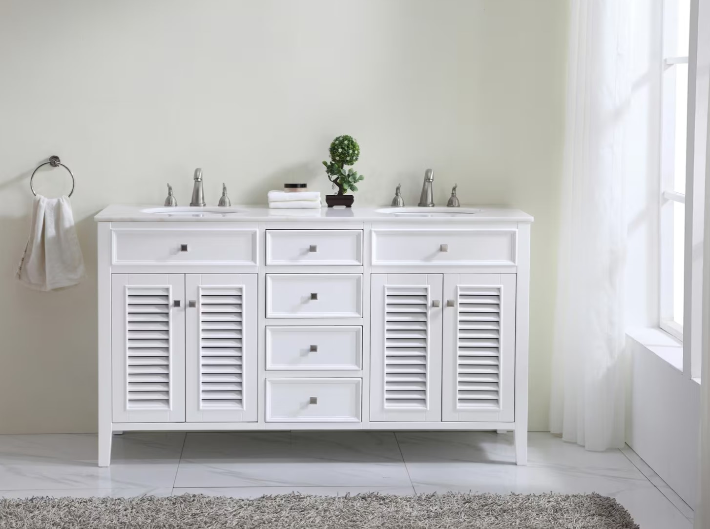 Cape Cod 60" Double Bathroom Vanity Set