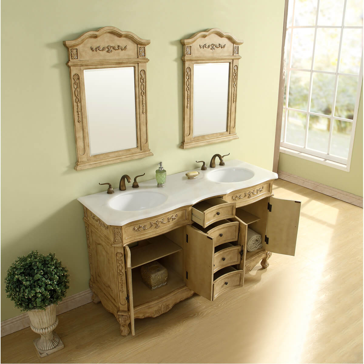 Danville 60" Double Bathroom Vanity Set
