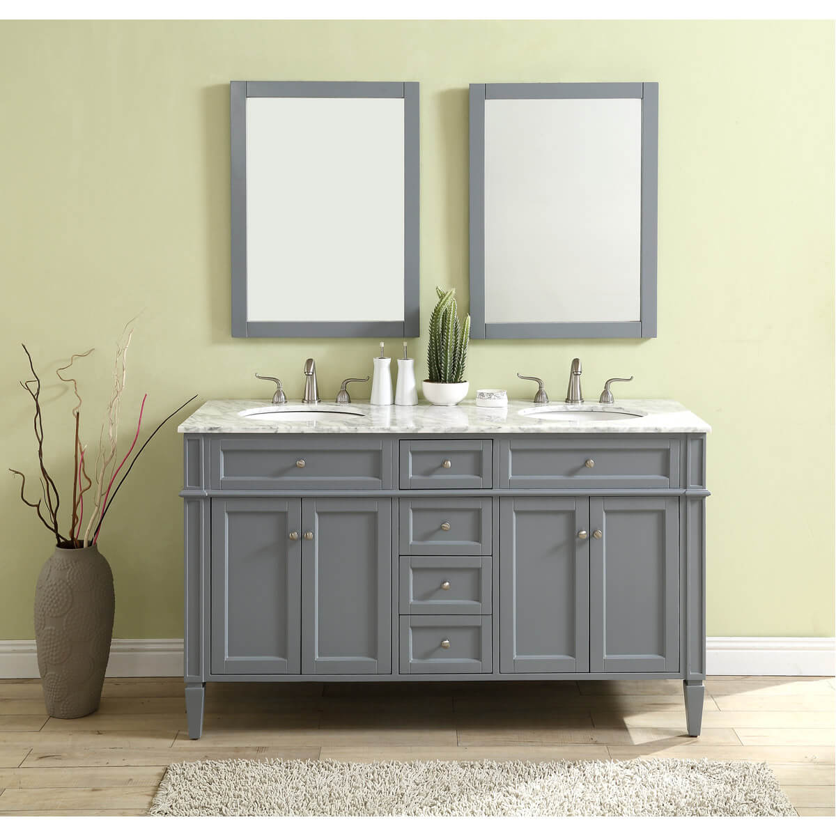 Park Avenue 60" Double Bathroom Vanity Set