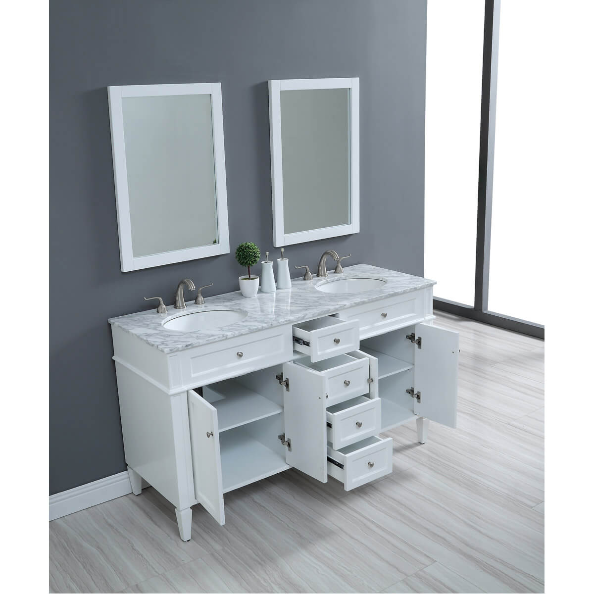 Park Avenue 60" Double Bathroom Vanity Set