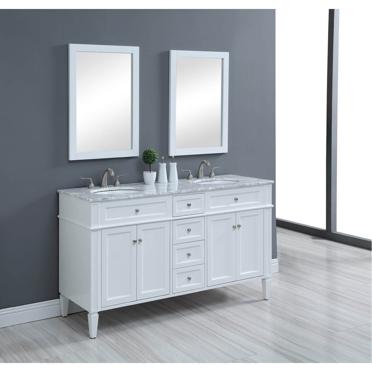 Park Avenue 60" Double Bathroom Vanity Set