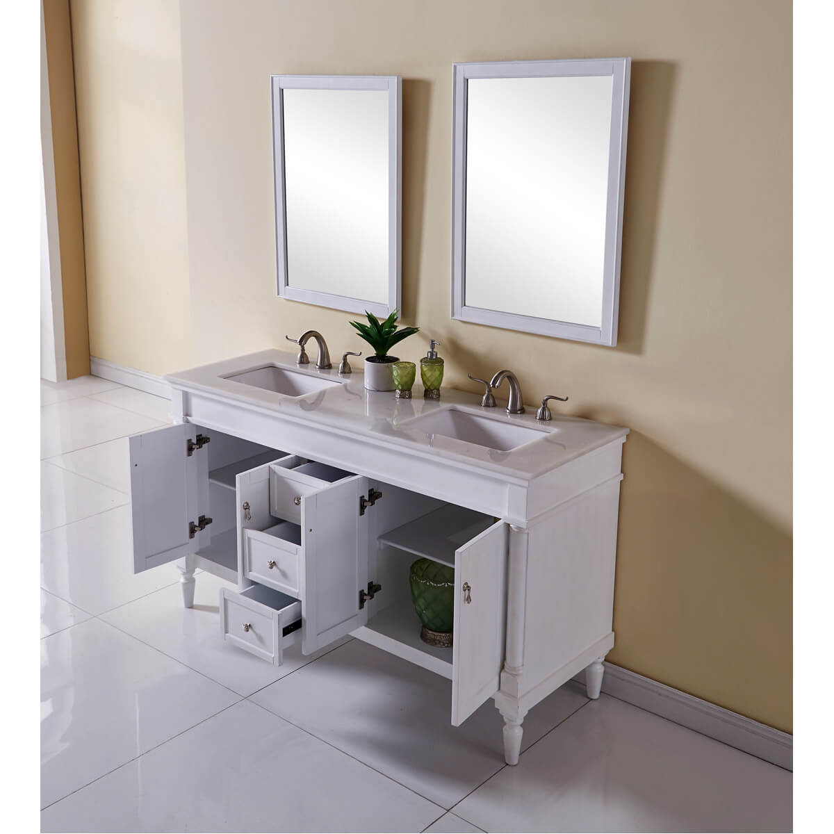 Lexington 60" Double Bathroom Vanity Set