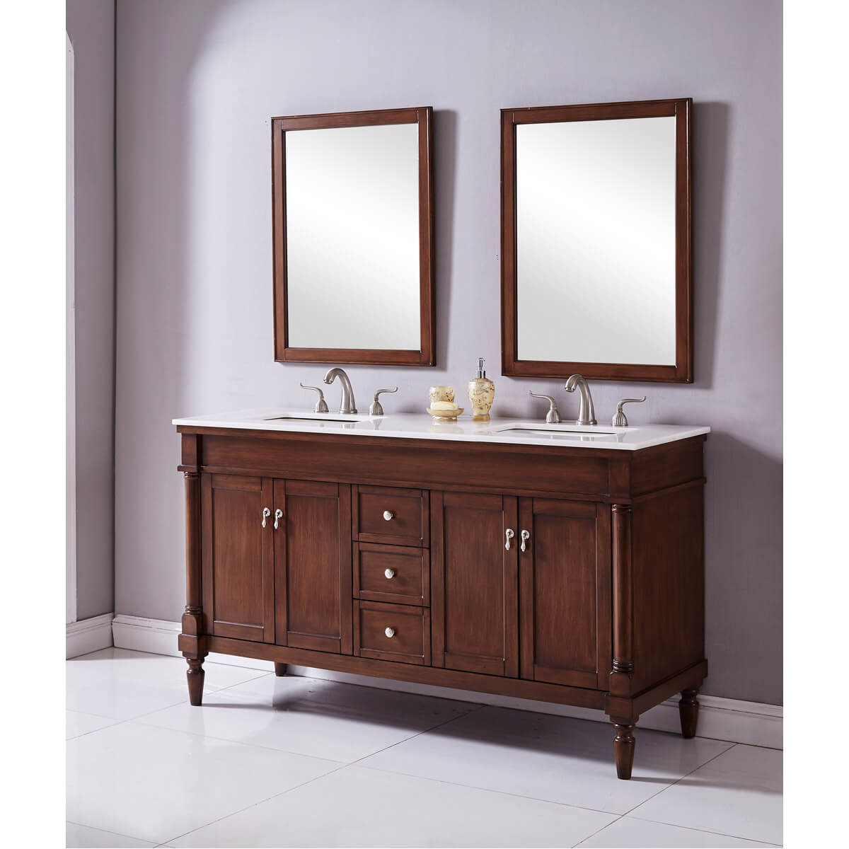 Lexington 60" Double Bathroom Vanity Set