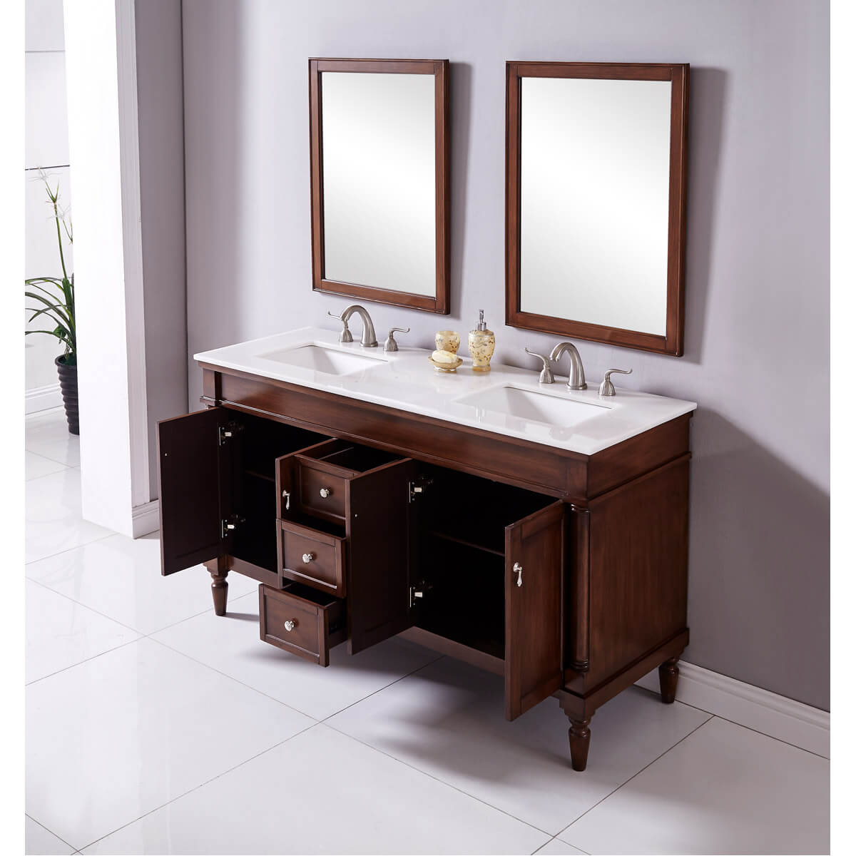Lexington 60" Double Bathroom Vanity Set