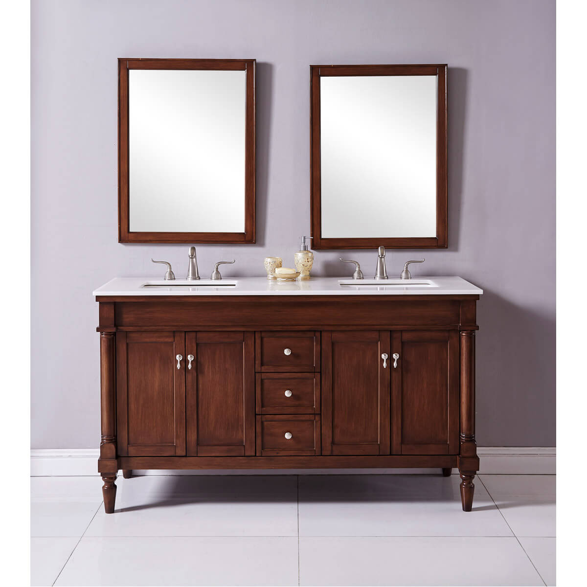 Lexington 60" Double Bathroom Vanity Set