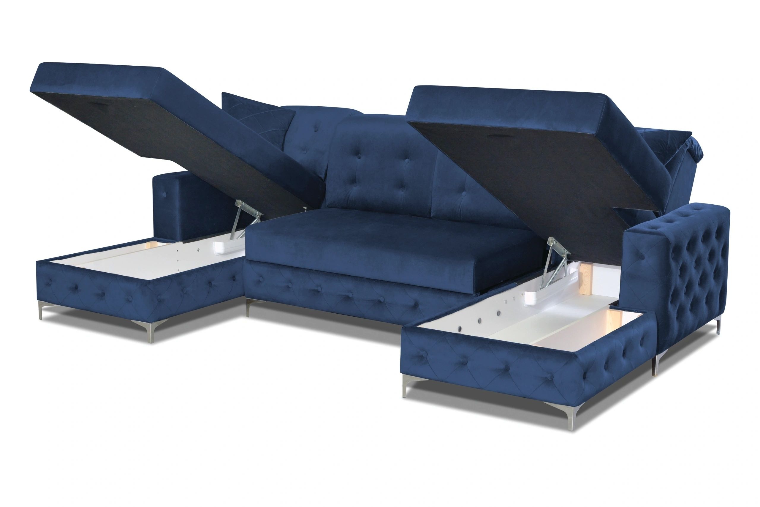Verso U-Shaped Fabric Convertible Storage Sectional Sofa