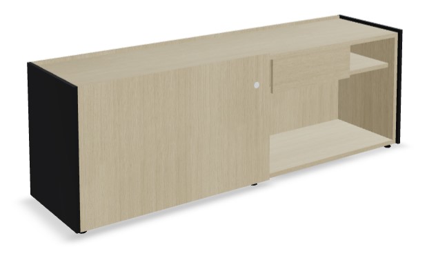 Viga Office D16.2" Melamine Sideboard w/Sliding Door & Drawer