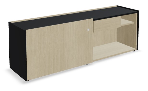 Viga Office D16.2" Melamine Sideboard w/Sliding Door & Drawer