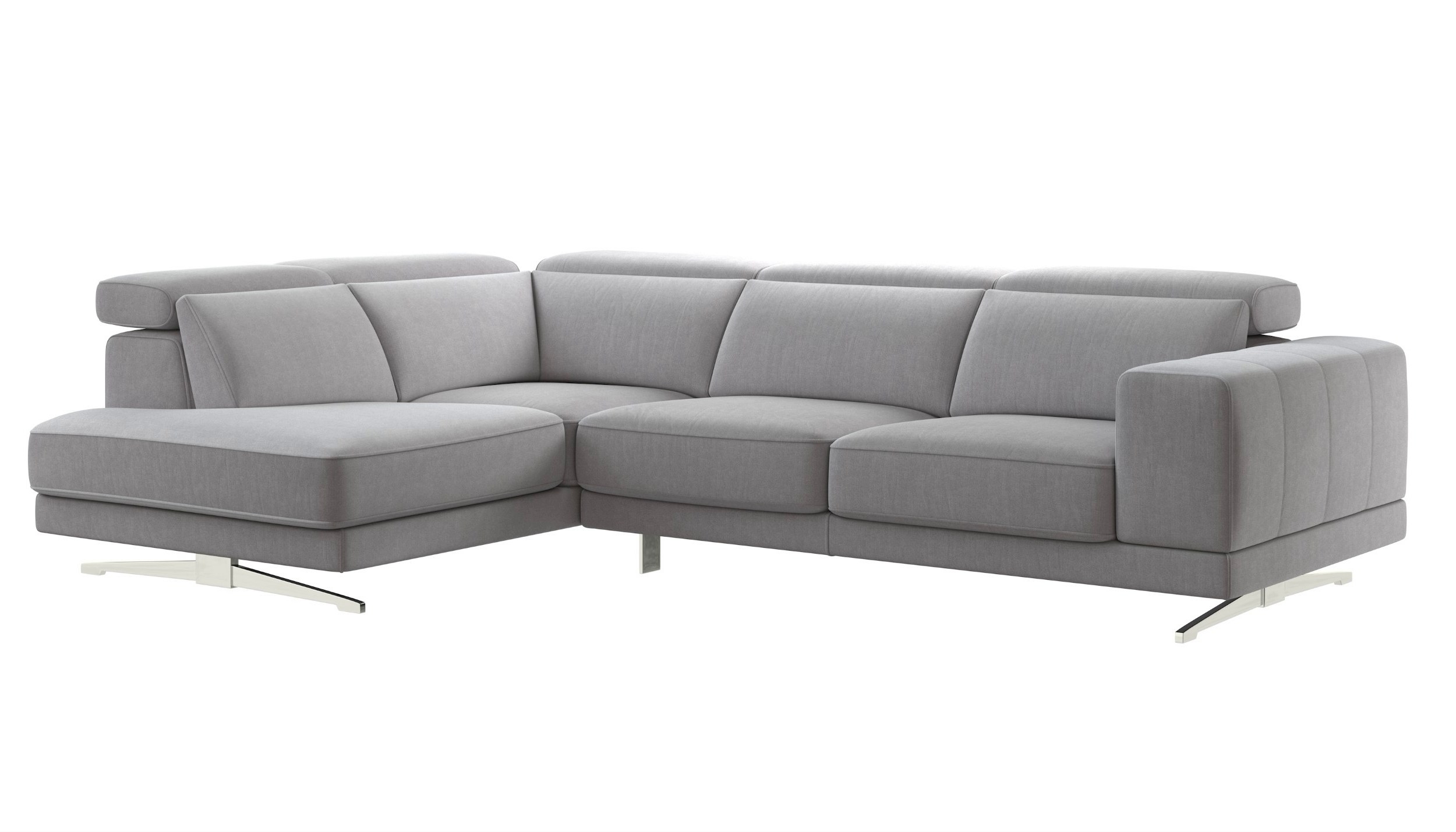 Vigo Polyester Fabric Left Arm Chaise Facing Sectional Sofa