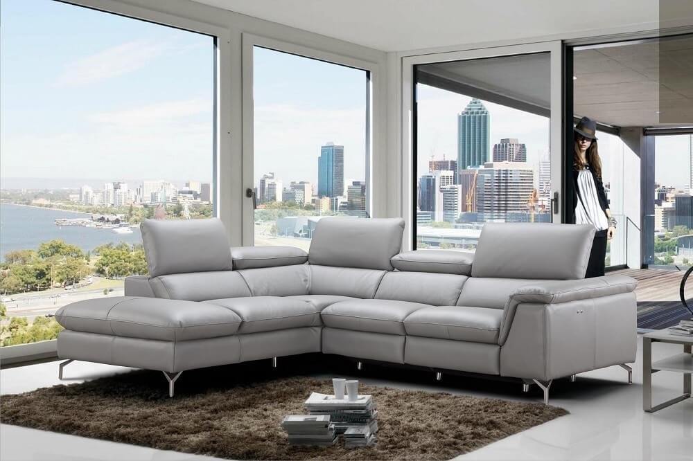 Top-grain and Italian Leather, Corner Sectional Sofas