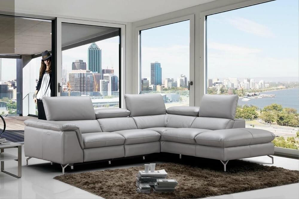 Viola Premium Leather Right Hand Facing Sectional