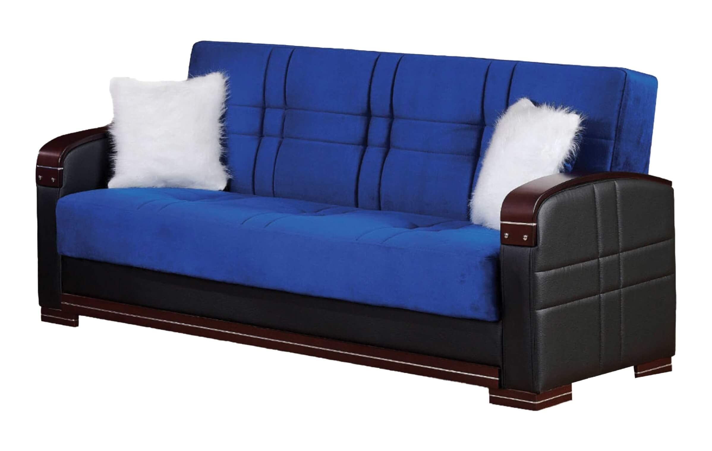Virginia Fabric/Leatherette Storage Sleeper Living Room Set