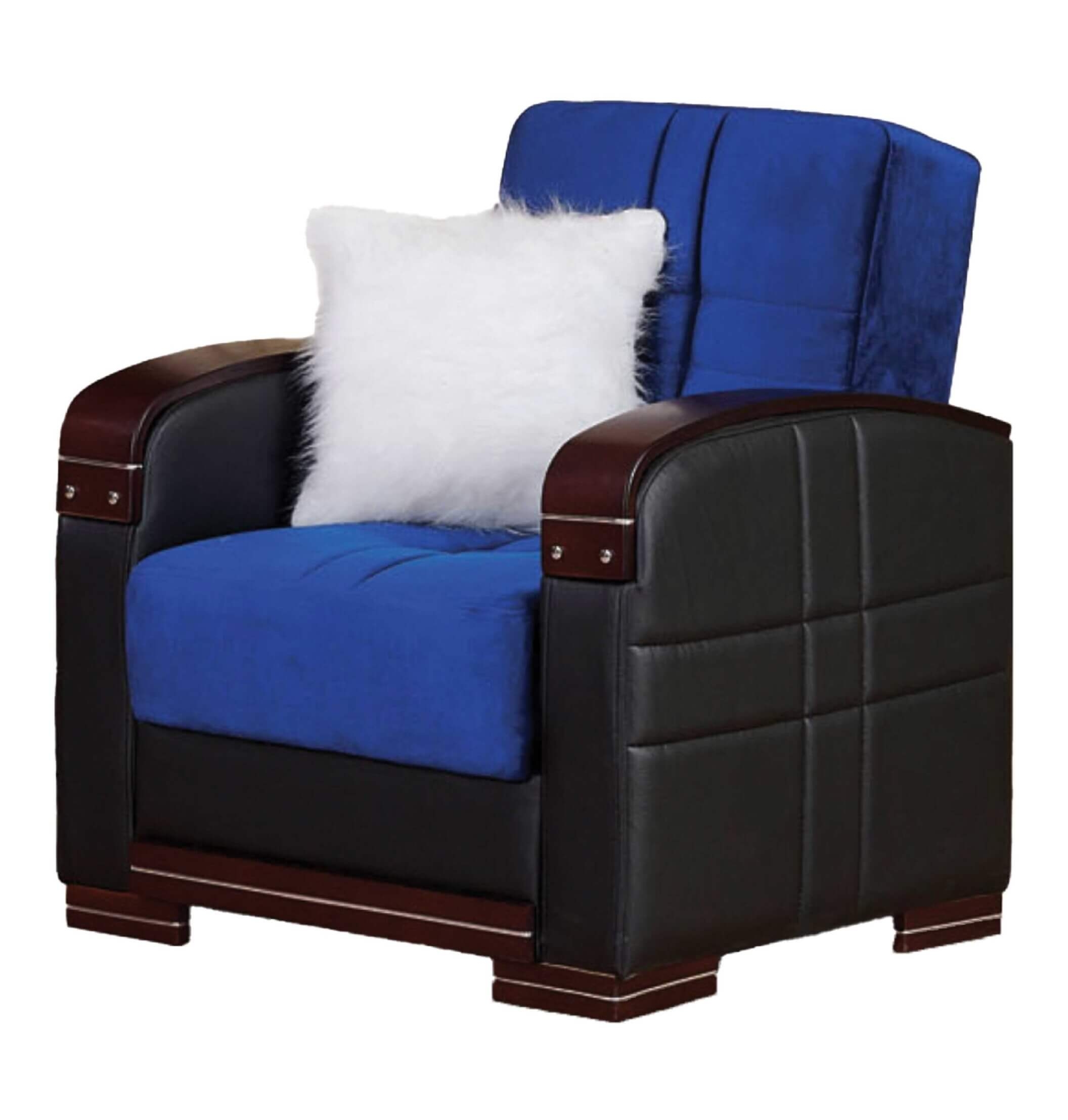 Virginia Fabric/Leatherette Storage Sleeper Living Room Set
